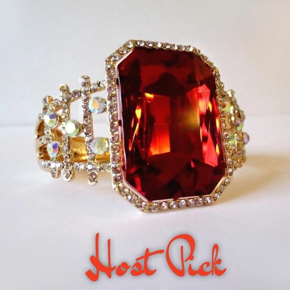 Stunning Ruby & Sparkling Crystal Bracelet - Picture 1 of 3